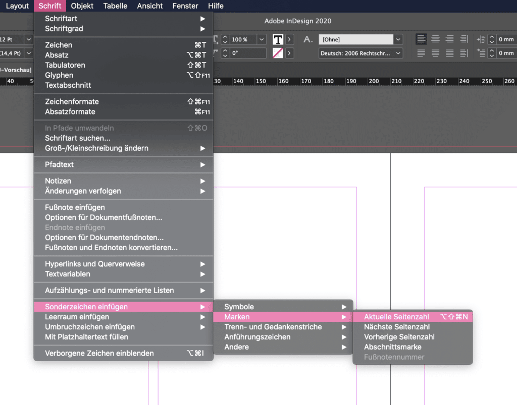 neunpunktzwei Tutorial automatische Seitenzahlen Adobe InDesign